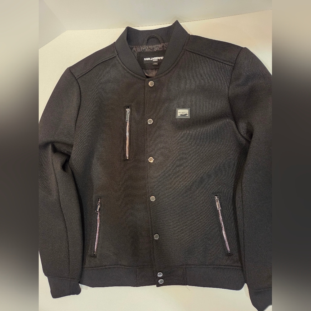 Karl Lagerfeld Black Bomber Jacket